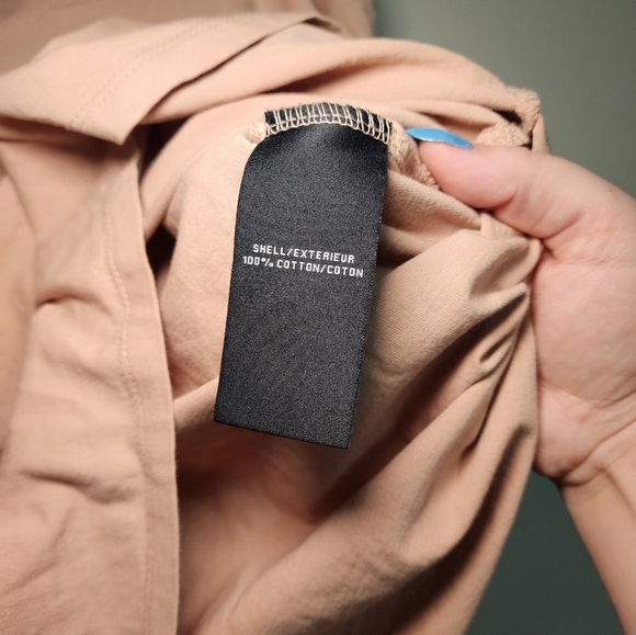 Seven for all Mankind Shirt Size Medium Tan Ruched Puff Sleeve V Neck Top - Picture 4 of 6